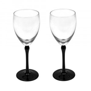 Fancy Wine Glasses with Black Stem