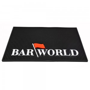 18" X 12" Rectangular XL Barworld Logo Bar Mat - Black