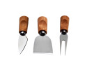 Set of 3 Cheese Knives with Round Cheeseboard 