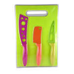 Colorful Cheese Knife Set with Cutting Board