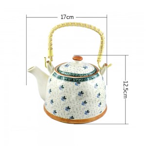 Porcelain Teapot With Cane Handle - 800 ml