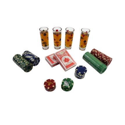 126-Piece Poker Drinking Game Set for Large Groups