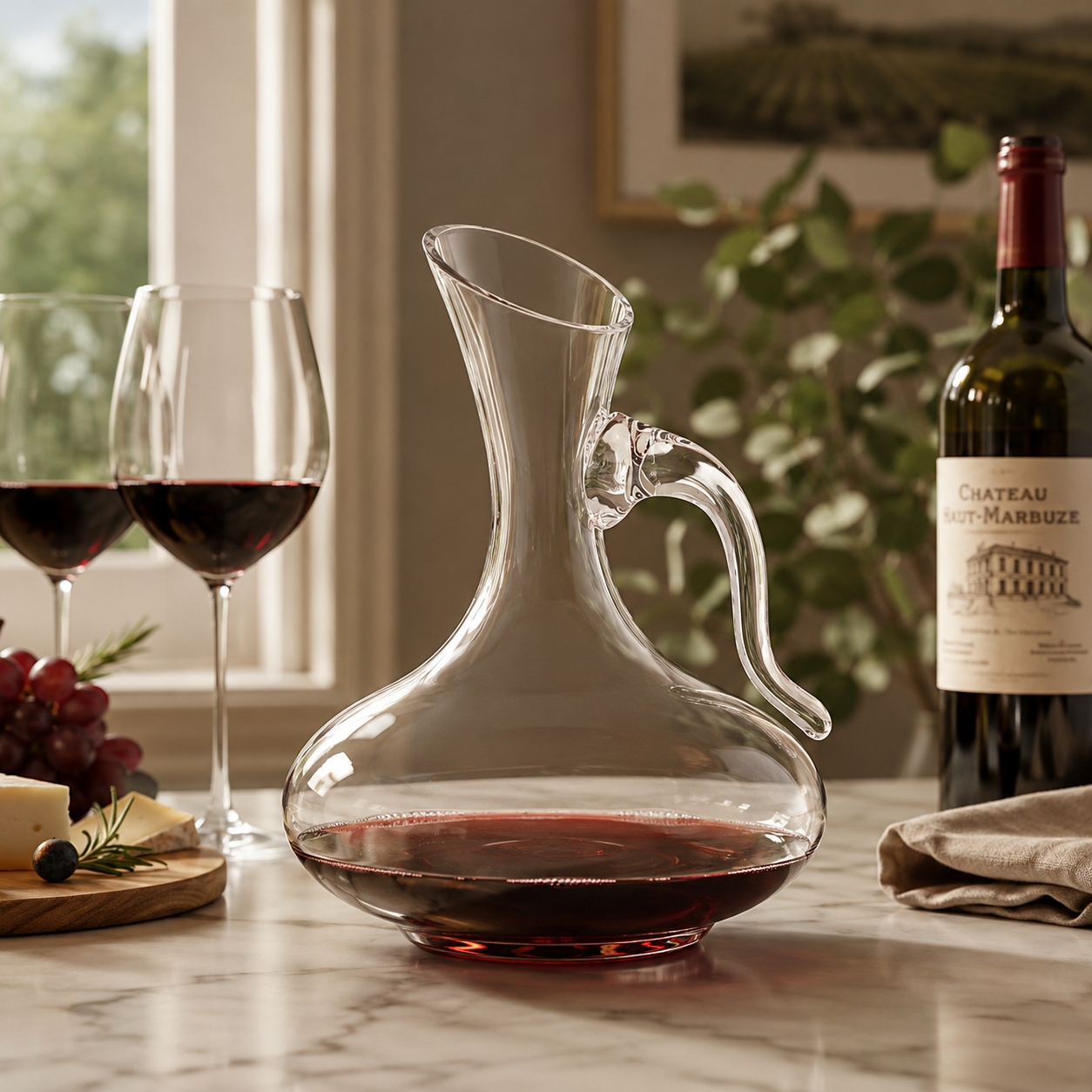 ChatGPT Image Jul 10, 2026, 04_55_44 AM 1700 ml Premium Crystal Clear Glass Wine Decanter with Handle - Image 1