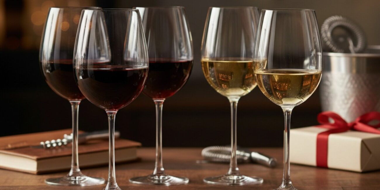 Perfect Gifting Idea_ Crystal Red & White Wine Glasses for Home Bar Lovers (1)